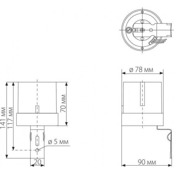 Датчик освещенности SNS-L-07 5500W IP44 Белый a030063