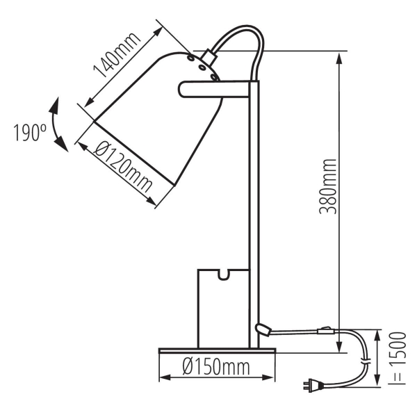 Настольная лампа Kanlux RAIBO E27 GN 36284