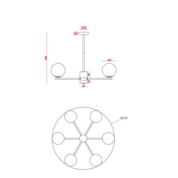 Подвесная люстра Freya Marble FR5230PL-06BS