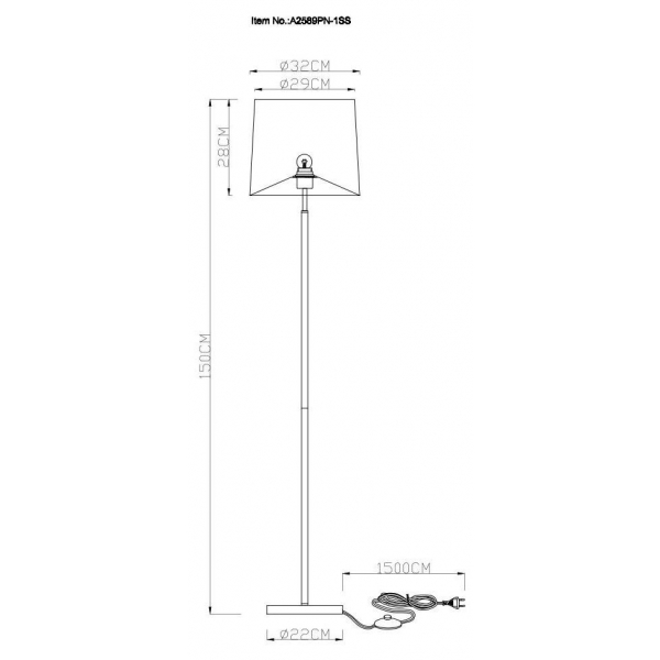 Торшер Arte Lamp Rodos A2589PN-1SS