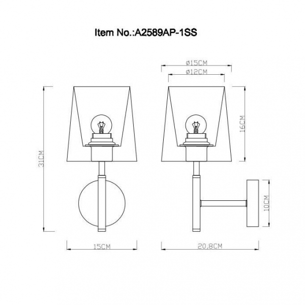 Бра Arte Lamp Rodos A2589AP-1SS