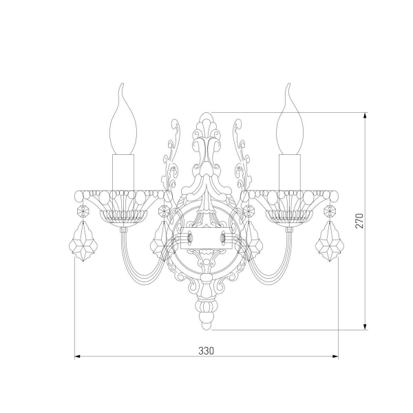 Бра Eurosvet 3281/2 белый с золотом/тонированный хрусталь Strotskis