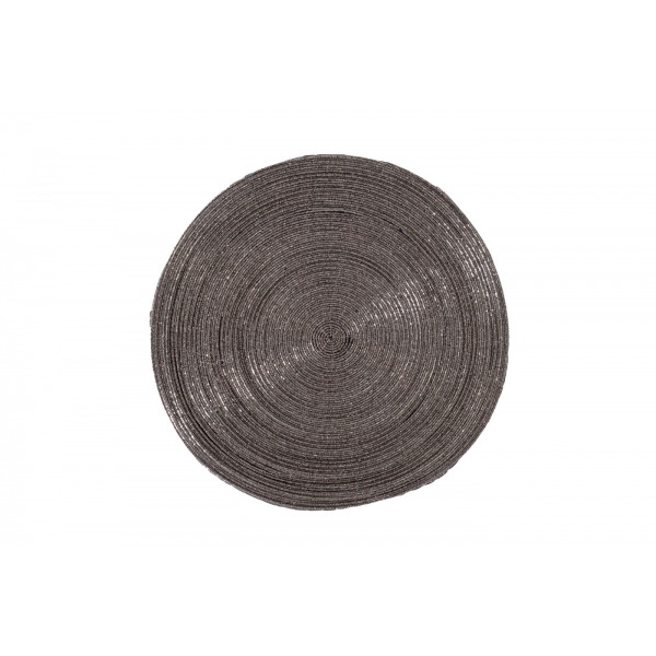 150ARF-22295 Салфетка сервировочная, бисер,серая d35см