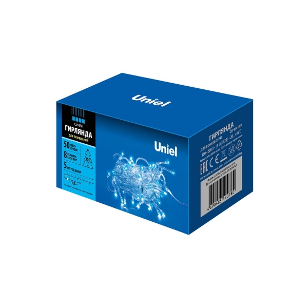Светодиодная гирлянда Uniel 220V синий ULD-S0500-050/DTA Blue IP20 UL-00005253