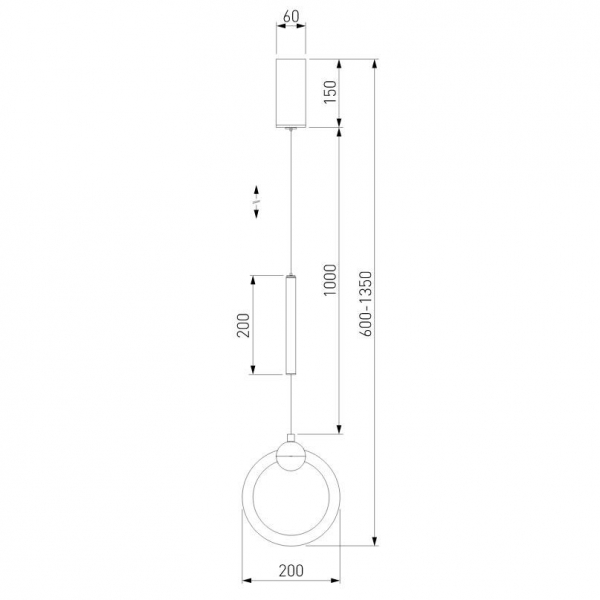Подвесной светодиодный светильник Eurosvet Rim 90165/1 черный жемчуг