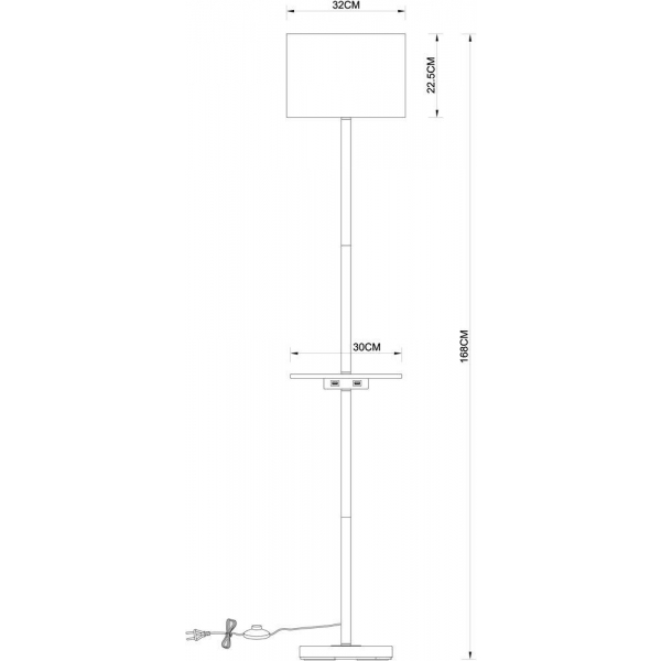 Торшер Arte Lamp Combo A4056PN-1WH