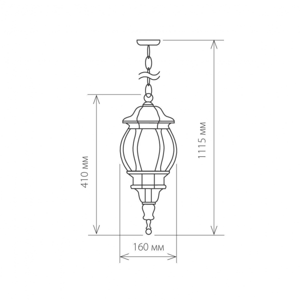 Уличный подвесной светильник Elektrostandard GL 1001H a034298