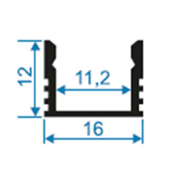 Профиль накладной с рассеивателем серебро 2м. Apeyron 08-10