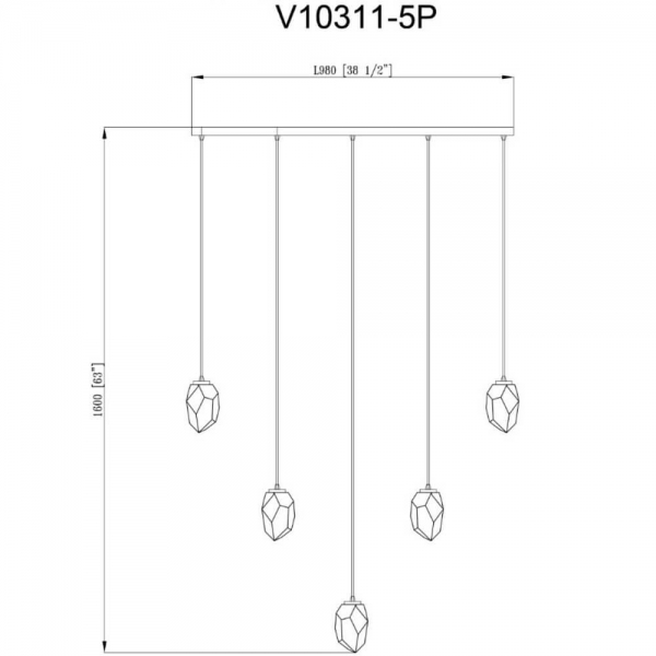 Подвесной светильник Moderli Catris V10311-5P
