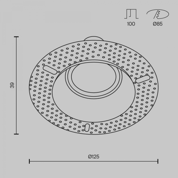 Встраиваемый светильник Maytoni Technical Dot DL042-01-RD-B