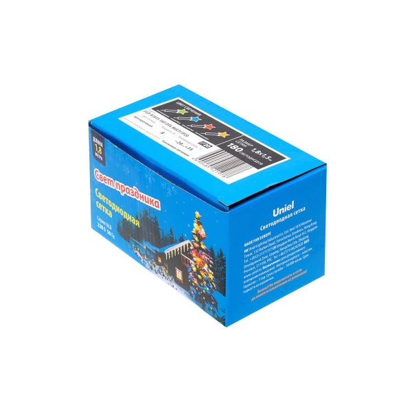 Светодиодная гирлянда Uniel сетка 220V разноцветный ULD-N1815-180/DTA Multi IP20 UL-00005488