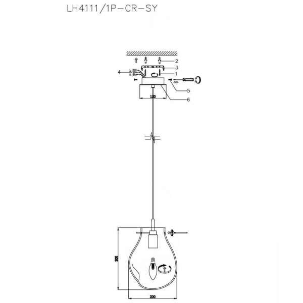 Подвесной светильник Lumien Hall Nertus LH4111/1P-CR-SY