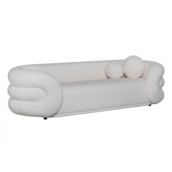 ZW-22024 Диван трехместный иск.мех белый 229*95*61см