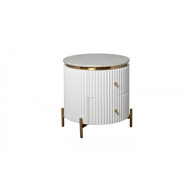 77IP-GD009-TUMB/1 Тумбочка 2 ящика с мраморной столешницей d51*55см