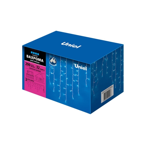 Светодиодная гирлянда Uniel бахрома 230V синий ULD-B3010-200/SWK Blue IP67 UL-00002329