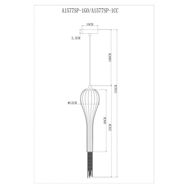 Подвесной светильник Arte Lamp Waterfall A1577SP-1GO