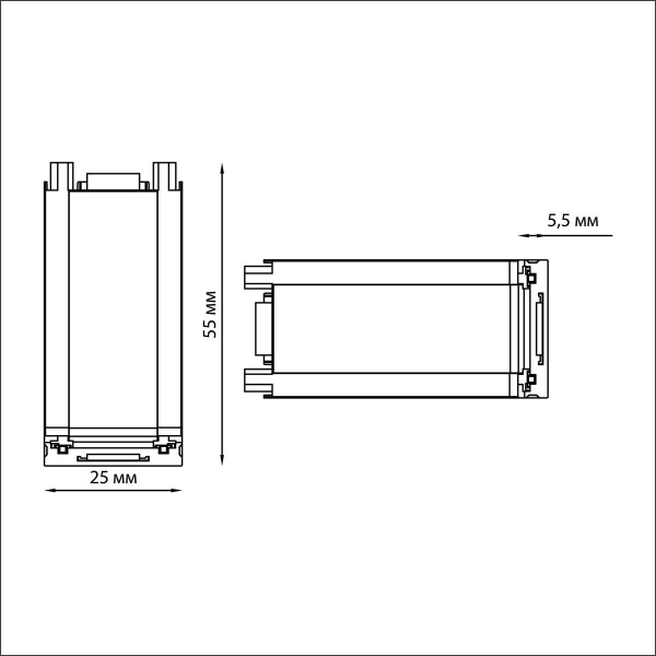 Соединитель Г-образный с токопроводом для низковольтного шинопровода Novotech Shino Smal 135213