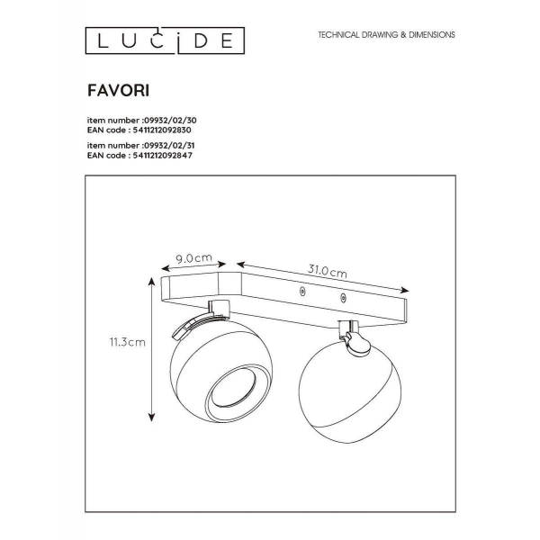 Спот Lucide Favori 09932/02/30