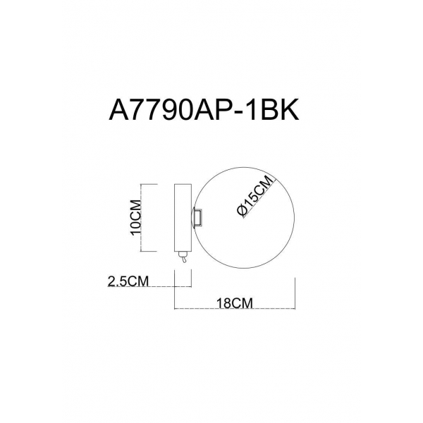 Бра Arte Lamp Vincent A7790AP-1BK