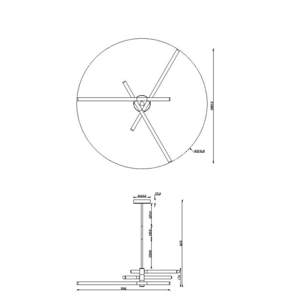 Подвесная светодиодная люстра Maytoni Technical Axis MOD106CL-L40G3K