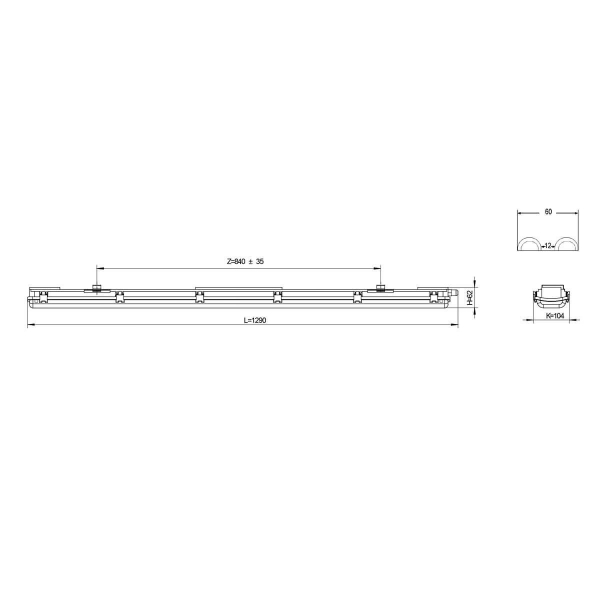 Светильник ЭРА SPP-102-0-002-120 под 2 светодиодные лампы T8 G13 2x1276 Б0052438