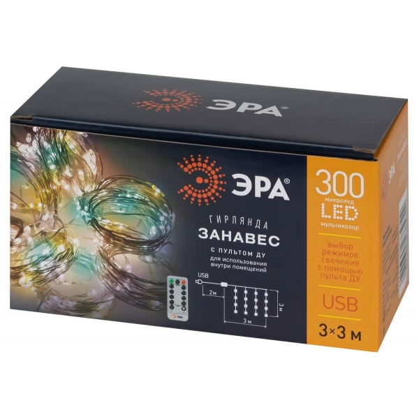 Светодиодная гирлянда ЭРА занавес 220V динамичный мультиколор ЕGNIG - ZM Б0056000