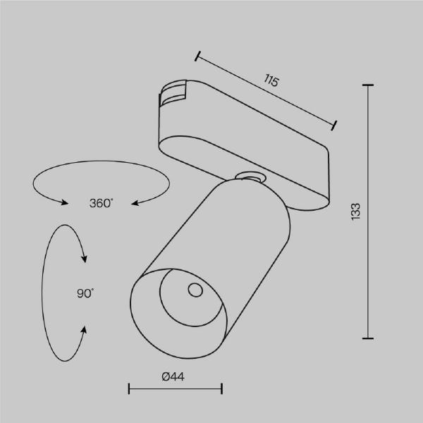 Трековый светодиодный светильник Maytoni Technical Radity Focus LED TR103-1-12W4K-M-W