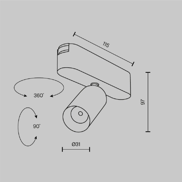 Трековый светодиодный светильник Maytoni Technical Radity Focus LED TR103-1-5W4K-M-W