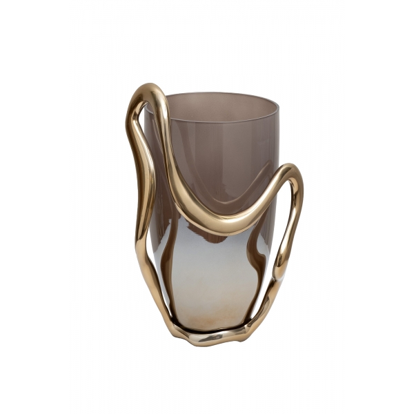 69-22681 Ваза декор.стеклянная "Flow" 18*17,5*31см