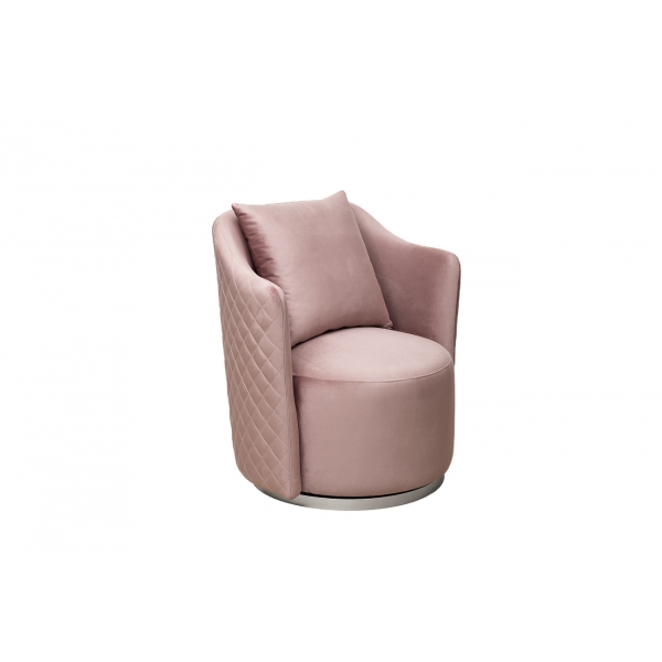 Кресло Verona вращающееся, велюр розовый Colt 007-ROS/хром 70*77*80см