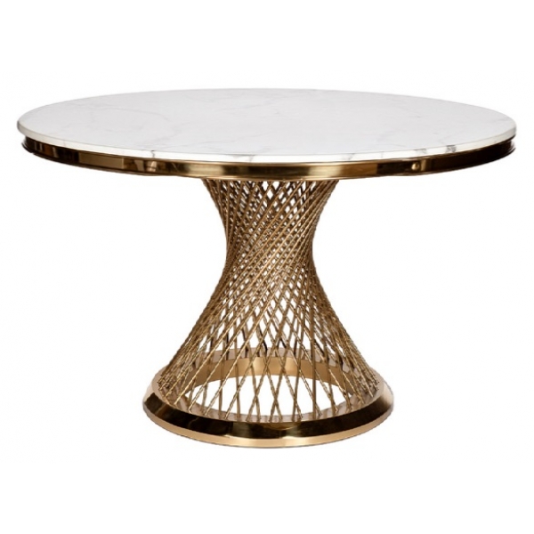76AR-80551 Стол обеденный иск.мрамор Bianca Luna/зол d120*75
