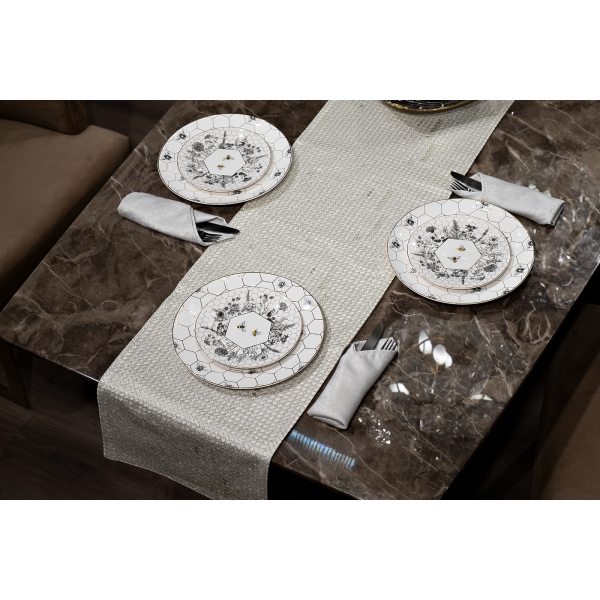 70SW-19001 Текстильная дорожка для стола Брасс бежевая 35*180см