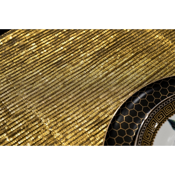 70SW-13601 Текстильная дорожка для стола Аурум золотая 35*180см
