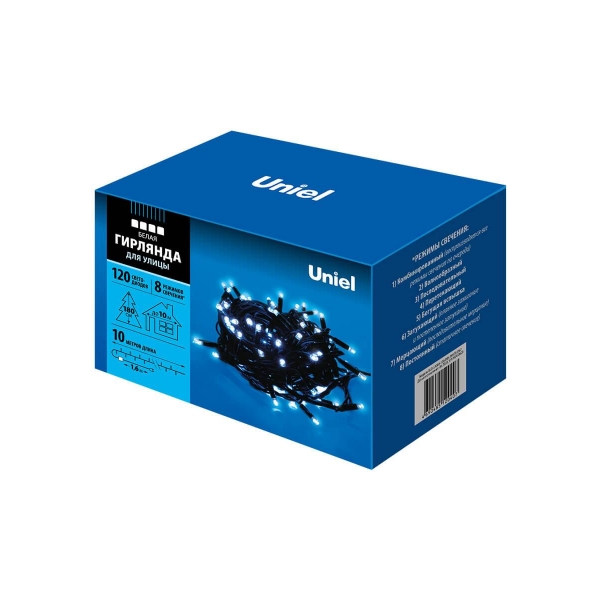 Уличная светодиодная гирлянда Uniel 220V белый ULD-S1000-120/DBA White IP67 UL-00005264