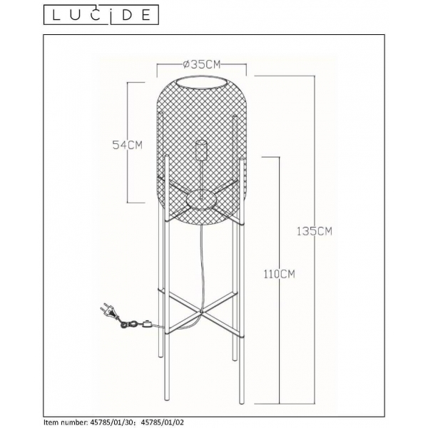 Торшер Lucide Mesh 45785/01/30