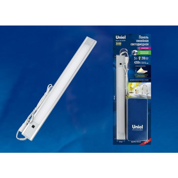 Мебельный светодиодный светильник Uniel ULI-F40-5W/4200K Sensor IP20 Silver UL-00002881