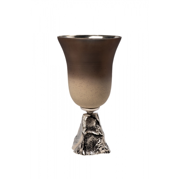 71PN-31705 Ваза стекл. матовая на металл. основании d20*39см