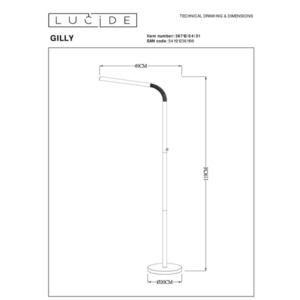 Торшер Lucide Gilly 36712/04/31