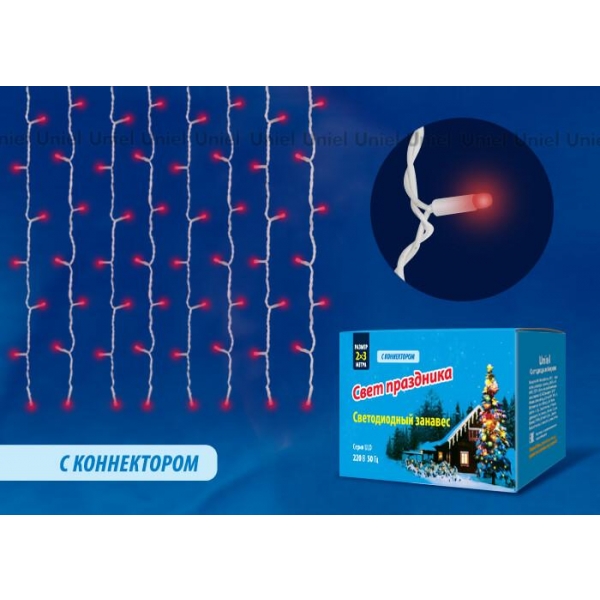 Светодиодная гирлянда Uniel занавес 220V красный ULD-C2030-240/SWK RED IP67 UL-00001362