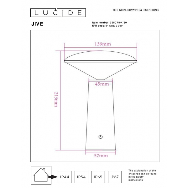 Уличный светодиодный светильник Lucide Jive 02807/04/30