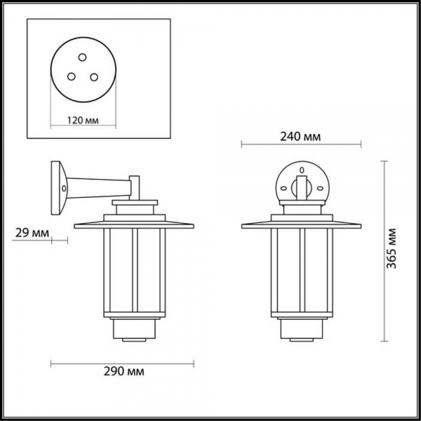 Уличный настенный светильник Odeon Light Nature Mito 4047/1W