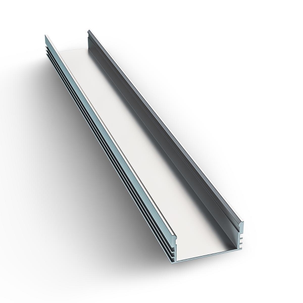 Профиль накладной с рассеивателем серебро 1м. Apeyron 08-09