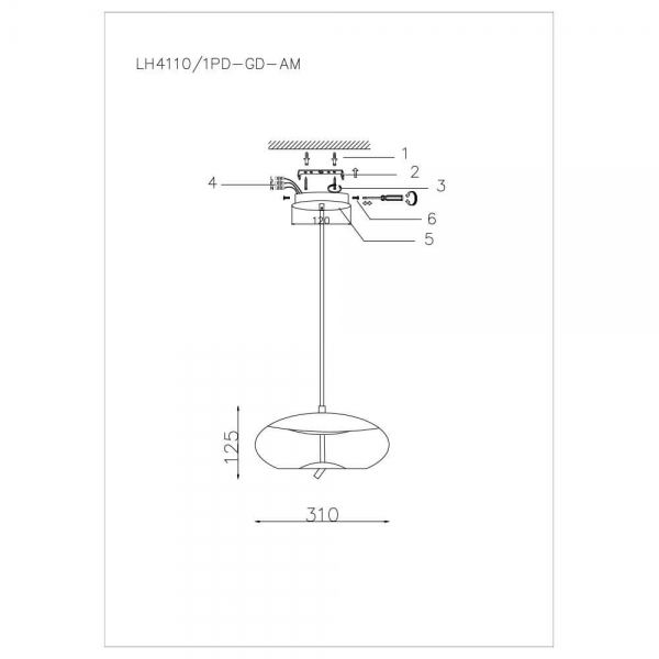 Подвесной светодиодный светильник Lumien Hall Avila LH4110/1PD-CR-BL