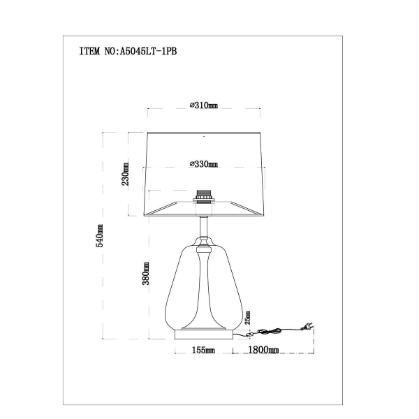 Настольная лампа Arte Lamp Pleione A5045LT-1PB