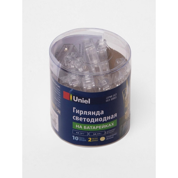 Светодиодная гирлянда Uniel Прищепки теплый белый ULD-S0200-010/STB/2AA Warm White IP20 Clips UL-00005484