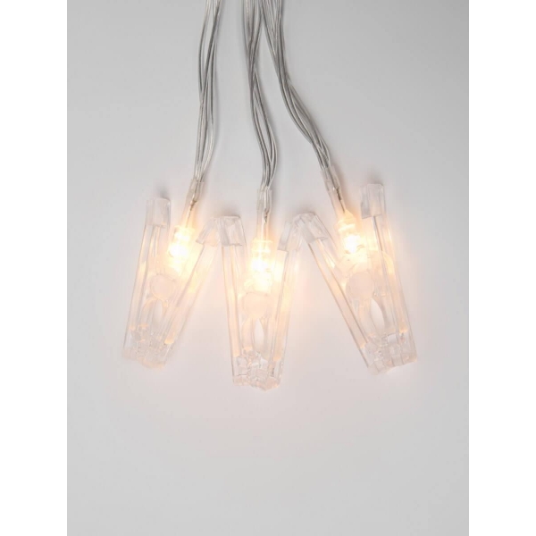 Светодиодная гирлянда Uniel Прищепки теплый белый ULD-S0200-010/STB/2AA Warm White IP20 Clips UL-00005484