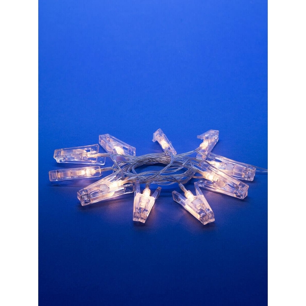 Светодиодная гирлянда Uniel Прищепки теплый белый ULD-S0200-010/STB/2AA Warm White IP20 Clips UL-00005484