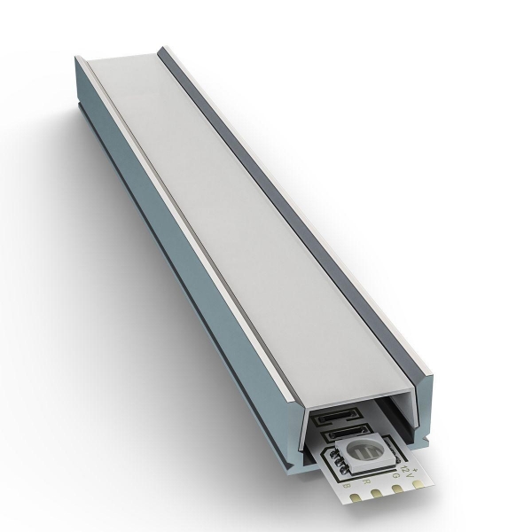 Профиль накладной с рассеивателем серебро 1м. Apeyron 08-05