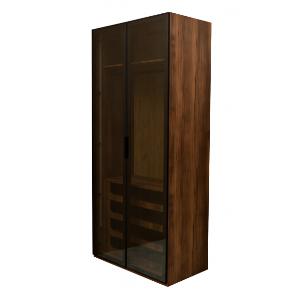 GD-10004-2 Шкаф Alto двухдверн c выдвижными ящиками, цвет дуб Барокко, дверцы стекло 100*57*228.5см