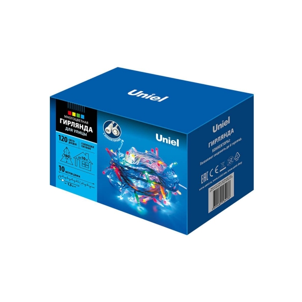 Уличная светодиодная гирлянда Uniel 220V разноцветный ULD-S1000-120/SWK Multi IP67 UL-00007202